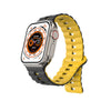 Dual-Color Magnetic Silicone Band For Apple Watch - Black+Yellow