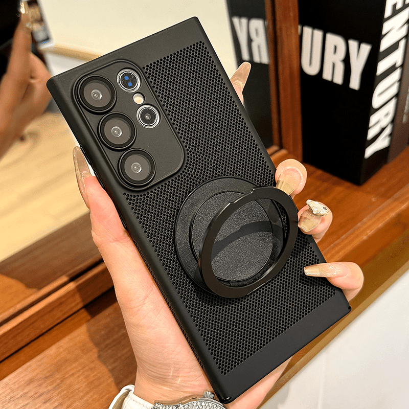 Honeycomb Cooling All-Inclusive Phone Case With 360° Rotating Bracket For Samsung