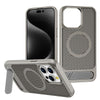 Honeycomb Heat Dissipation Magsafe Magnetic iPhone Case With Stand - Grey