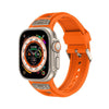 "Honeycomb Inspired Band" Breathable TPU Loop With Metal Buckle for Apple Watch - Orange + Titanium Color (Buckle)