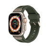 "Honeycomb Inspired Band" Breathable TPU Loop With Metal Buckle for Apple Watch - Green + Titanium Color (Buckle)