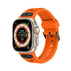 "Honeycomb Inspired Band" Breathable TPU Loop With Metal Buckle for Apple Watch - Orange + Black (Buckle)