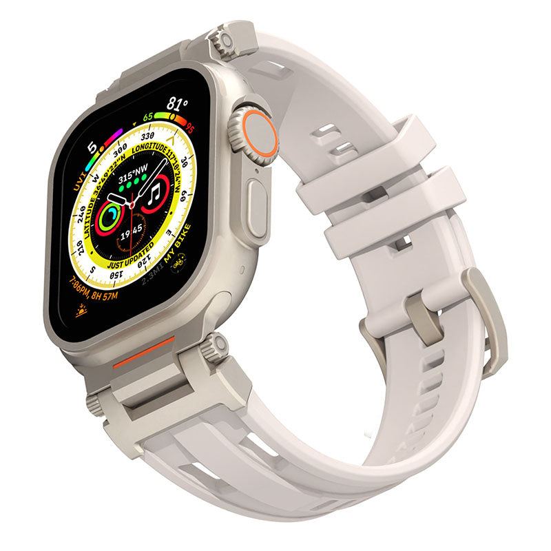 Mecha Dual Hole Silicone Band For Apple Watch