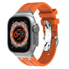 NEW AP Thick Silicone Band With Butterfly Buckle For Apple Watch - Orange