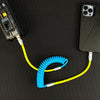 "Neon Chubby" New Spring Charge Cable - Blue+Yellow