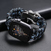 Nylon Sport Braided Steel Buckle Band For Apple Watch - Camouflage Blue