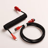 "Chubby" USB To Type C Spring Keyboard Cable - Black Red