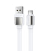 Premium Flat Metal-Tipped Cable with Bold Dot Pattern - White