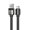 Premium Flat Metal-Tipped Cable with Bold Dot Pattern - Black