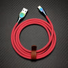 "Thin Chubby" 240W Liquid Silicone Charging Cable With Quenched Colored Connector - Red