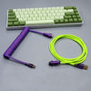 "Chubby" USB To Type C Spring Keyboard Cable - Purple+Green