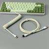 "Chubby" USB To Type C Spring Keyboard Cable - Vintage Beige Pink and Blue Mix