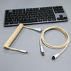 "Chubby" USB To Type C Spring Keyboard Cable - Beige+White