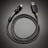 "Neon Chubby" 240W Braided Silver-Plated Fast Charging Cable - Black