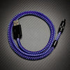 "Neon Chubby" 240W Braided Silver-Plated Fast Charging Cable - Purple