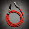 "Neon Chubby" 240W Braided Silver-Plated Fast Charging Cable - Red