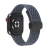 Silicone Folding Magnetic Buckle Watch Band For Apple Watch - Starry Gray