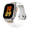 "Sleek Luxury" Transparent Streamlined Silicone Band For Apple Watch - White