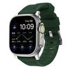 "Gym-Ready" Sport Striped Waterproof Silicone Band For Apple Watch - Army Green