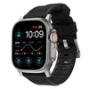 "Gym-Ready" Sport Striped Waterproof Silicone Band For Apple Watch - Black