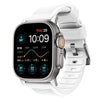 "Gym-Ready" Sport Striped Waterproof Silicone Band For Apple Watch - White