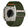 Stretch Nylon Woven Watch Band for Apple Watch - Dark Green