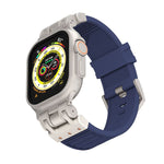 Striped Silicone Band With Zinc Alloy Connector For Apple Watch