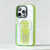 Summer Transparent Magnetic Self-Standing Phone Case - Green