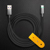 "Thin Chubby" 100W Smart Light Charging Cable With Mirrored & Frosted Connector - Black(Frosted connector)