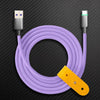 "Thin Chubby" 100W Smart Light Charging Cable With Mirrored & Frosted Connector - Light Purplr (Frosted connector)