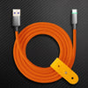 "Thin Chubby" 100W Smart Light Charging Cable With Mirrored & Frosted Connector - Orange (Frosted connector)