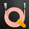 "Thin Chubby" 100W Smart Light Charging Cable With Mirrored & Frosted Connector - Pink (Frosted connector)