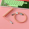 "Chubby" USB To Type C Spring Keyboard Cable - Rose Red