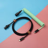 "Chubby" USB To Type C Spring Keyboard Cable - Green+Black