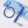 "Chubby" USB To Type C Spring Keyboard Cable - Rainbow Blue
