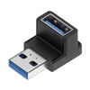 USB-A To USB-A Direction Conversion Adapter - Curved Up And Down (Front)