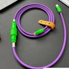 Vibrant Colours Keyboard Cable & Charging Cable - Purple+Green