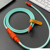 Vibrant Colours Keyboard Cable & Charging Cable - Light Green+Orange