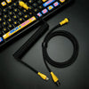 "Chubby" USB To Type C Spring Keyboard Cable - Black+Yellow