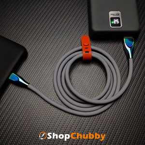 "Thin Chubby" 240W Liquid Silicone Charging Cable With Quenched Colored Connector