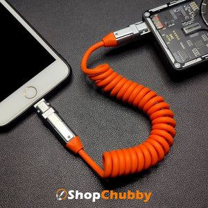 "Full-equipped Chubby" 6-in-1 240W Fast Charging Spring Cable