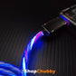 "Chubby Gamer" 180° Rotating Fast Charge Cable with Neon Flow