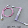 "Chubby" USB To Type C Spring Keyboard Cable - Purple + White + Pink