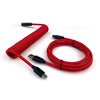 "Chubby" USB To Type C Spring Keyboard Cable - Red 4.92ft (1.5m)