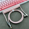 "Chubby" USB To Type C Spring Keyboard Cable - Light Pink