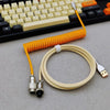 "Chubby" USB To Type C Spring Keyboard Cable - Orange + Beige