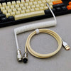 "Chubby" USB To Type C Spring Keyboard Cable - White + Beige
