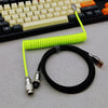 "Chubby" USB To Type C Spring Keyboard Cable - Fluorescent Green + Black