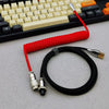 "Chubby" USB To Type C Spring Keyboard Cable - Red + Black