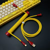 "Chubby" USB To Type C Spring Keyboard Cable - Yellow + Red Weighted Bar